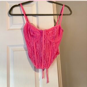Pink Lace Crop Top